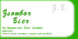 zsombor bier business card